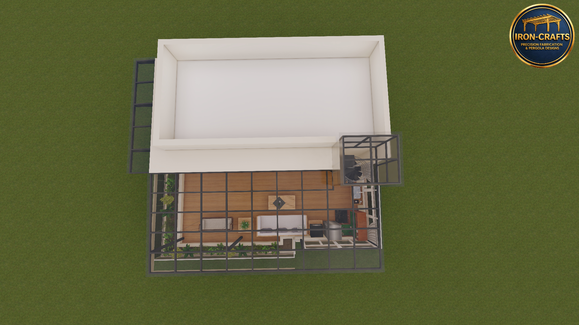 3D Glass Pergola Design